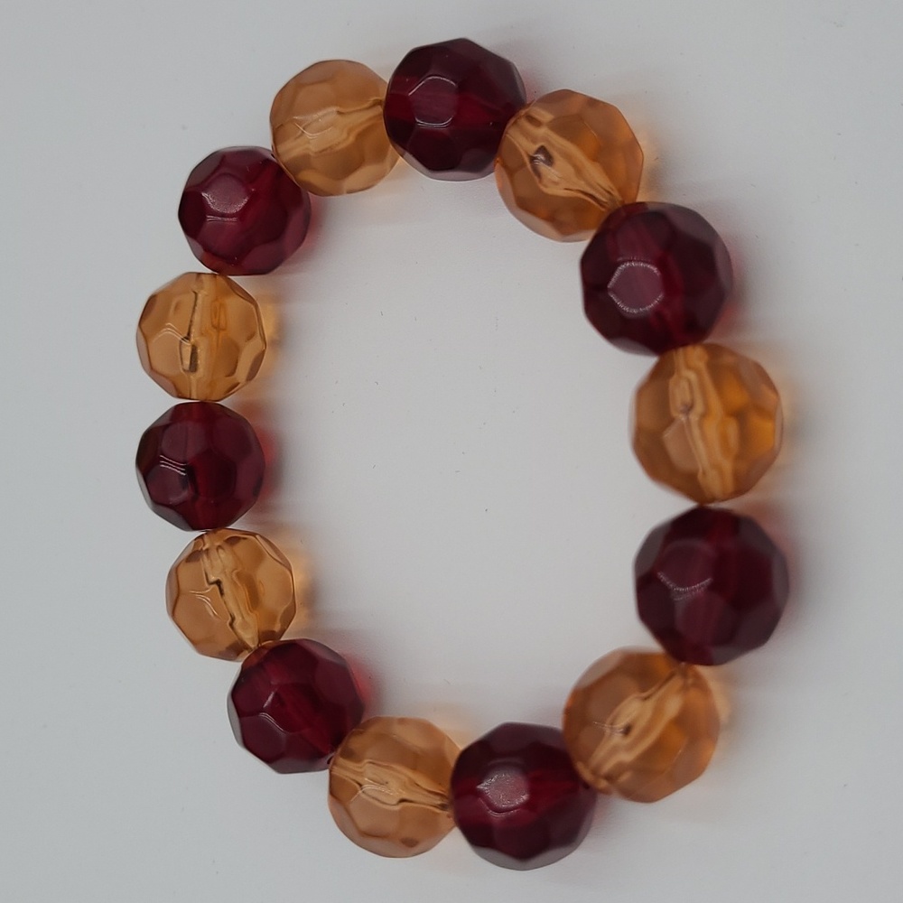 Merlot & Champaigne‎ Beaded Stretch Bracelet